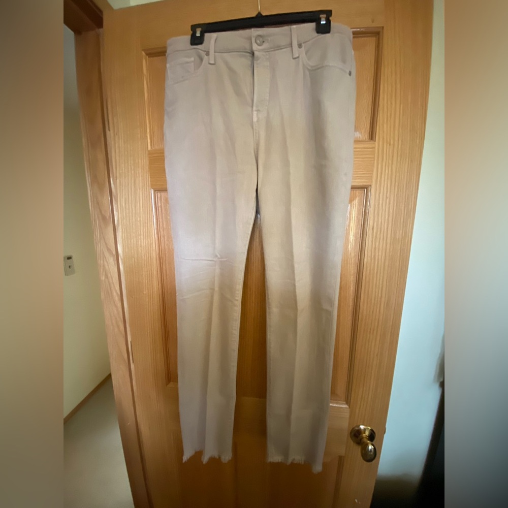 Chico’s Women's Tan Girlfriend Stain Resistant Jeans - tall size 8 tall